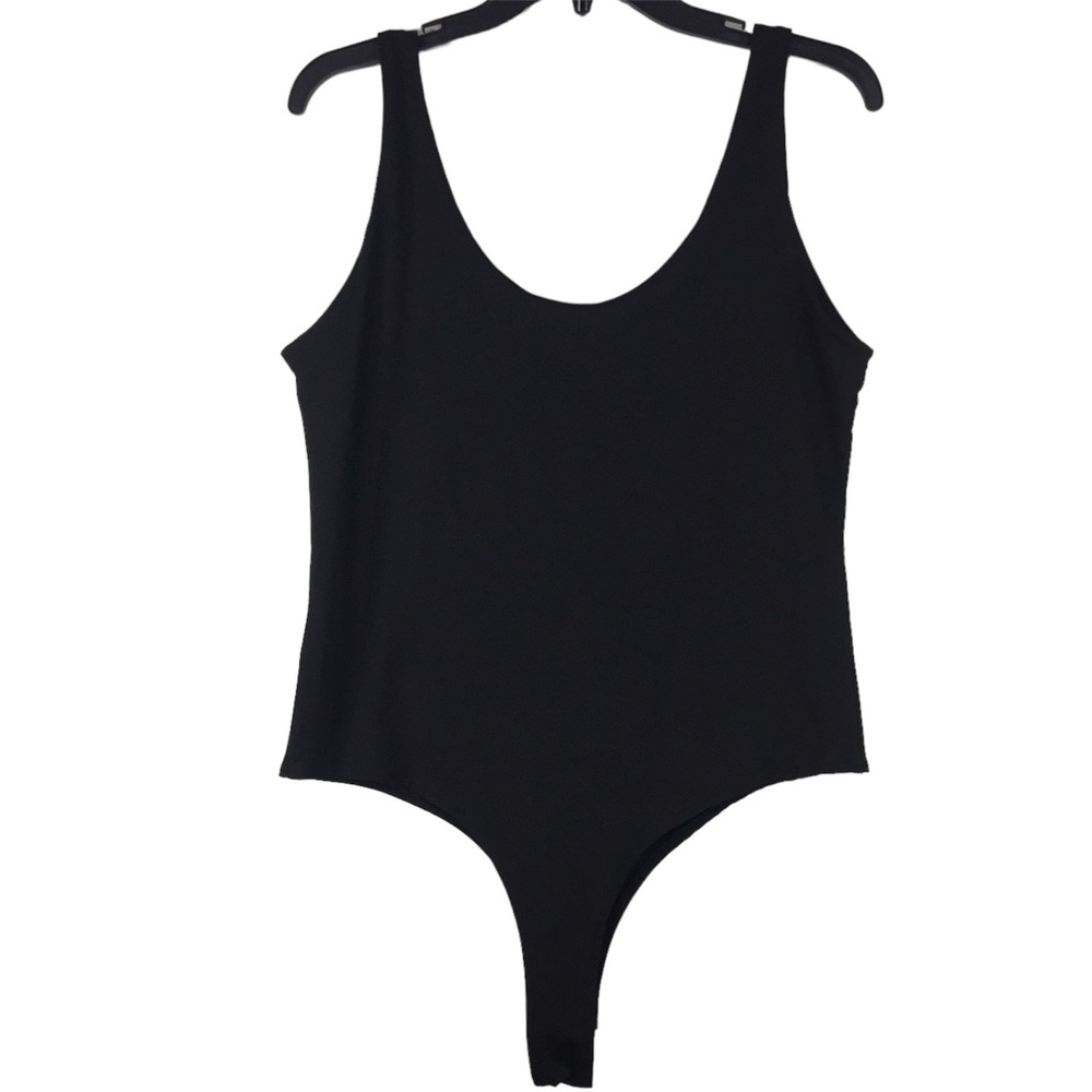 Sleeveless Scoop Neck Bodysuit Black XL